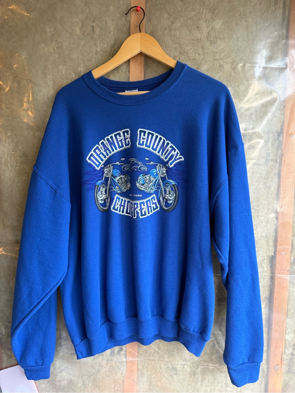 Jerzees Royal Blue Orange County Choppers Graphic Crewneck Sweatshirt